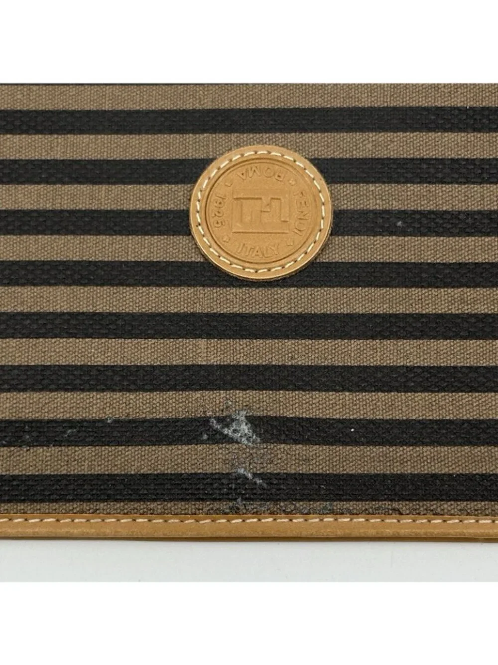 vintage FENDI PEQUIN stripe portfolio clutch wallet document holder italy